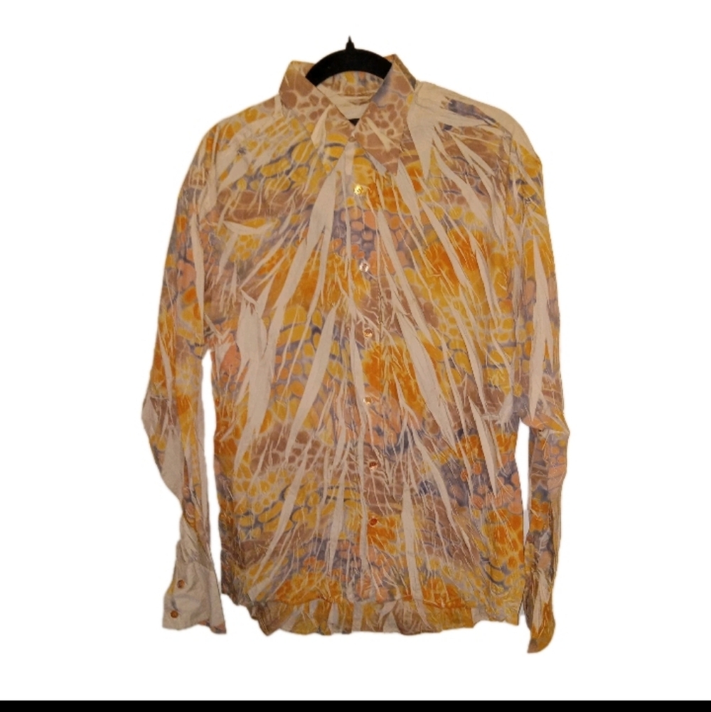 Vizzini Multi Colored, Textured & Pattern Shirt Large - Picture 8 of 10